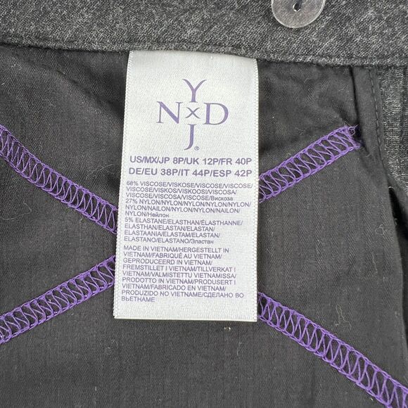 NYDJ Not Your Daughters Crop Pants Womens 8 Gray Straight Leg Slimming Trousers - Picture 7 of 16